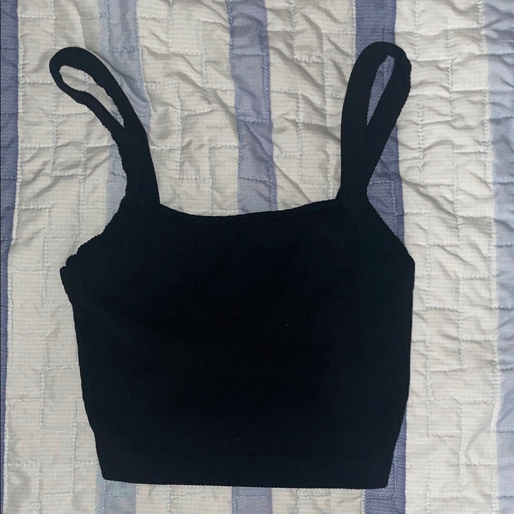 Colsie Black Ribbed Tank Top